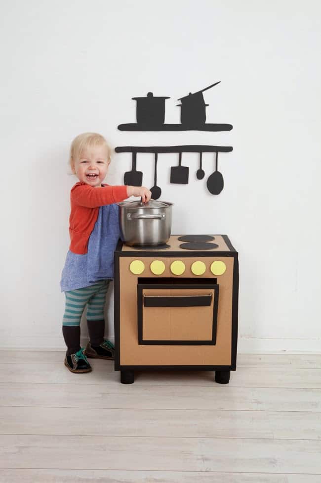 Cardboard kitchen for store kids